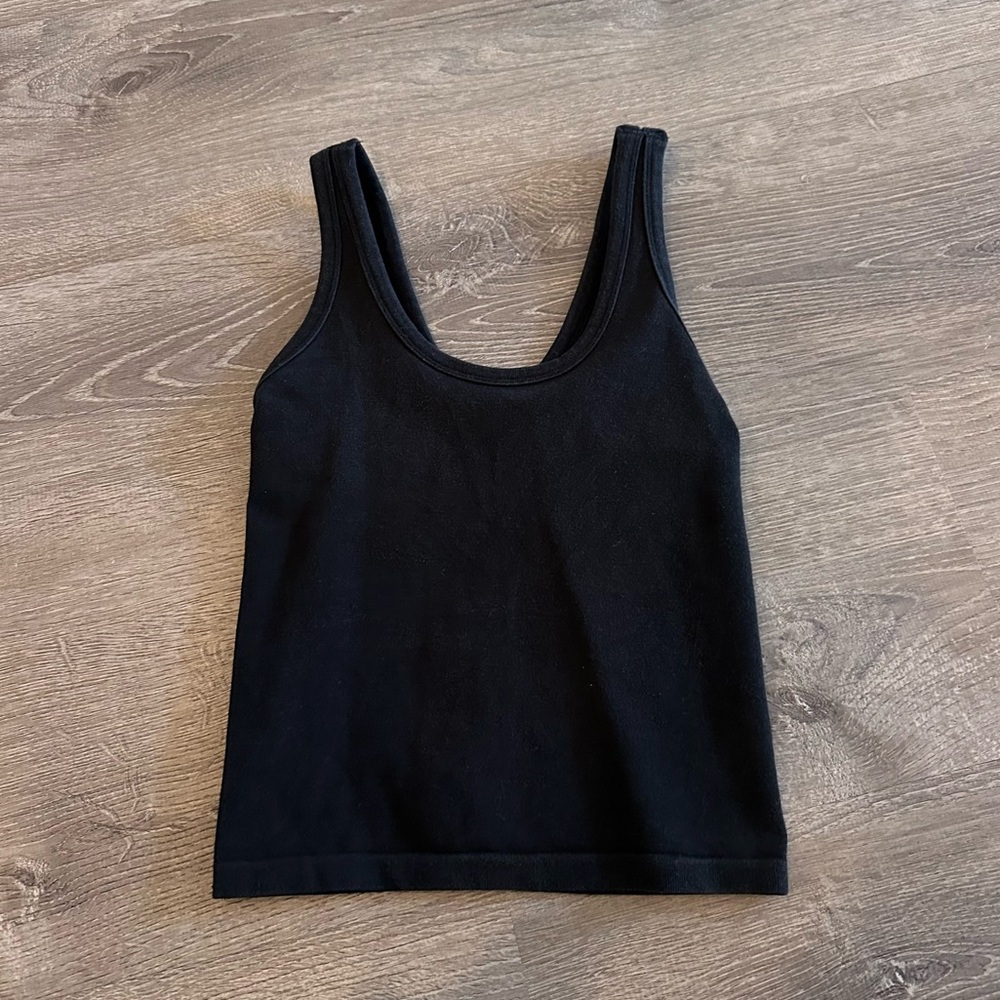 Alo black cotton tank tops size xsmall
